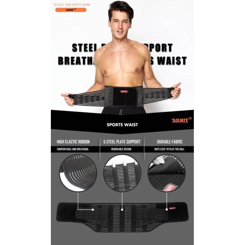 AOLIKES 7996 Lumbar Waist Back Support Belt Sabuk Penyangga Pinggang