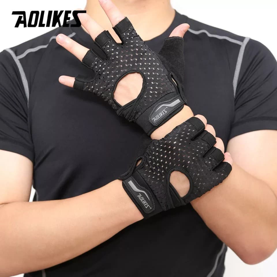 AOLIKES 113 Gloves Sarung Tangan Sepeda Motor Gym Fitness Hand Wrist Support