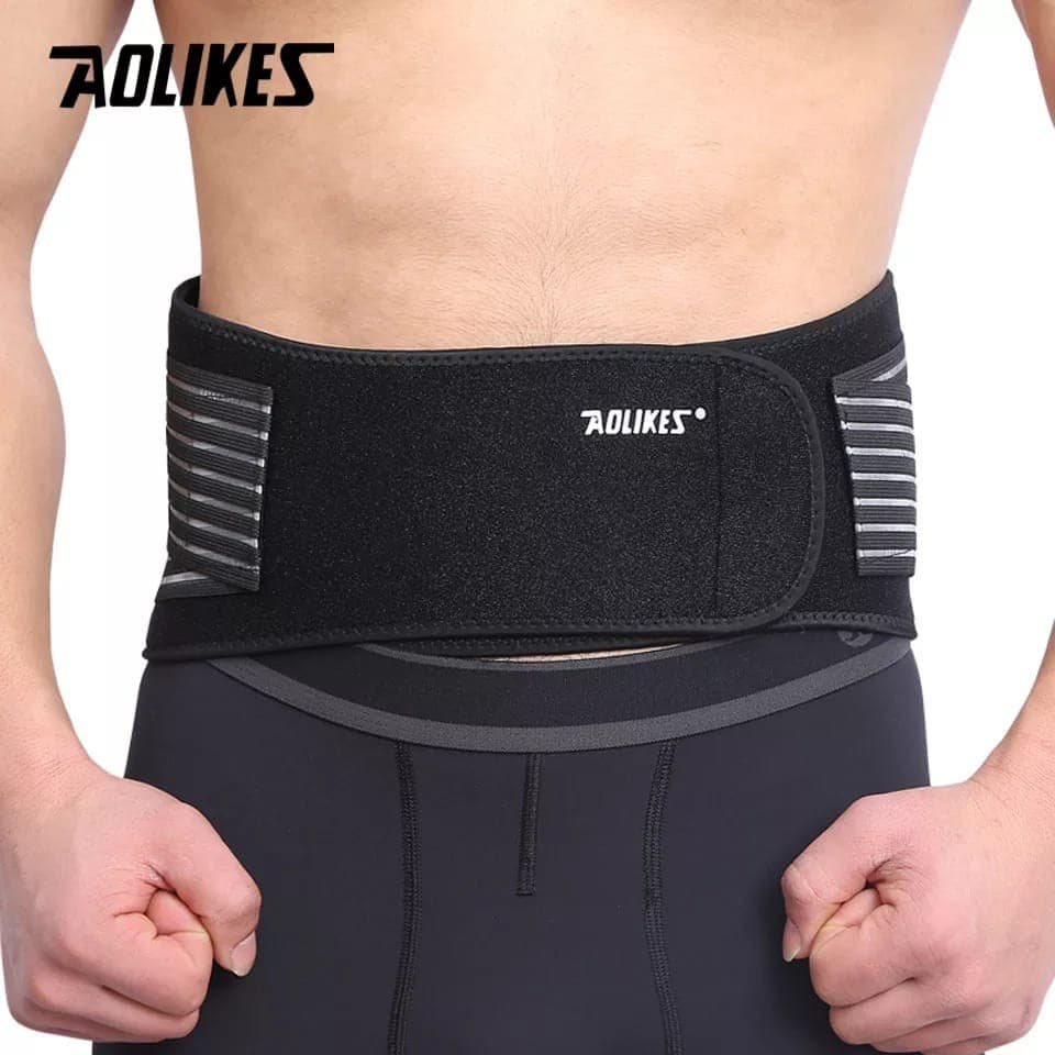 Aolikes 7998 Lumbar Waist Back Support Belt Sabuk Penyangga Pinggang Weighlifting Bodybuilding
