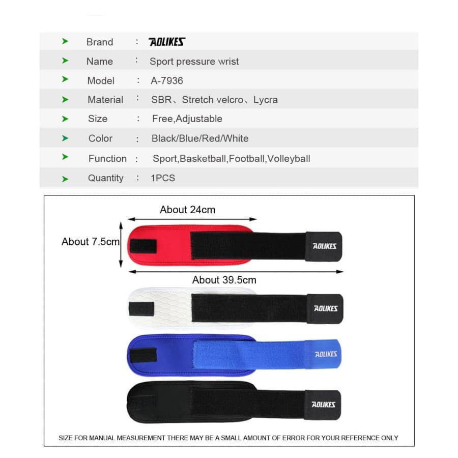 AOLIKES 7936 Wristband Hand Wrap Wrist Band Support Pelindung Pergelangan Lengan Tangan Terkilir