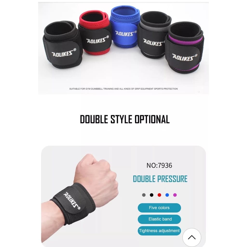AOLIKES 7936 Wristband Hand Wrap Wrist Band Support Pelindung Pergelangan Lengan Tangan Terkilir