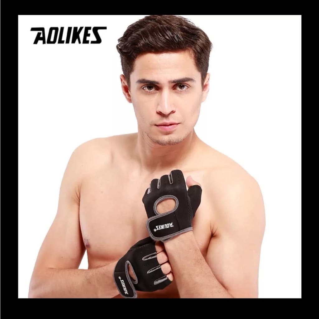 AOLIKES 1678 Hand Wrap Strap Wristband Sarung Tangan Angkat Besi Dumble Barbel Motor Pelindung Pergelangan Tangan Terkilir