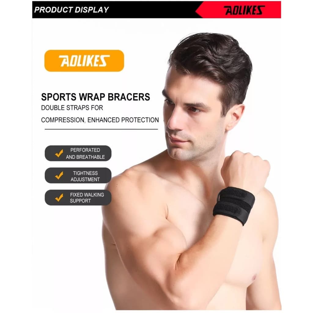 AOLIKES 7932 Hand Wrist Band Wrap Pergelangan Tangan Sarung Tangan Gym Weight Lifting