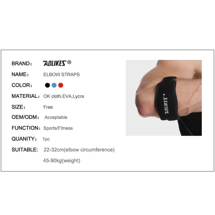 AOLIKES 7949 Elbow Pad Support Straps - Pelindung Siku Wrap Sleeve Gym Fitness
