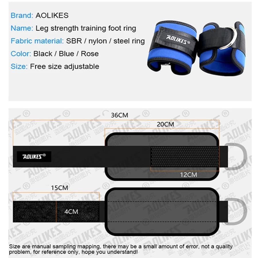 AOLIKES 7129 ANKLE LEG STRAP Weight Lifting Beban Kaki Ring Strap Fitness