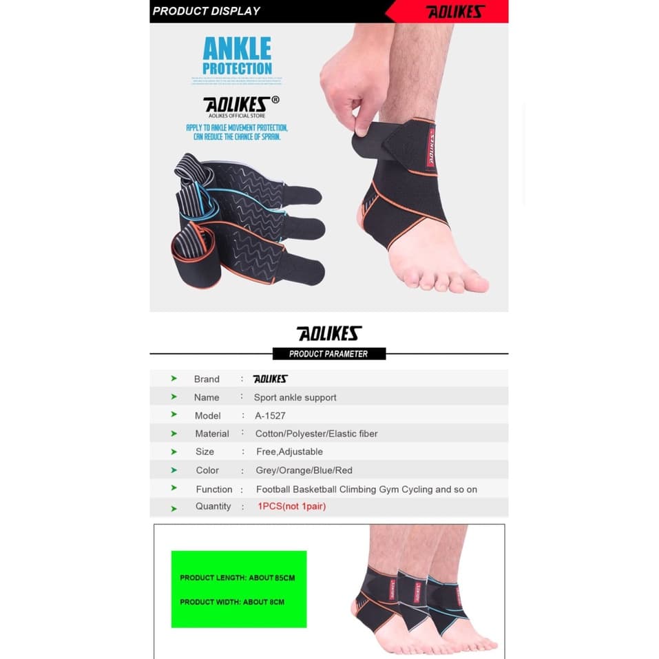 AOLIKES 1527 Ankle Support Protector Elastic Pelindung Kaki Ankle Pad