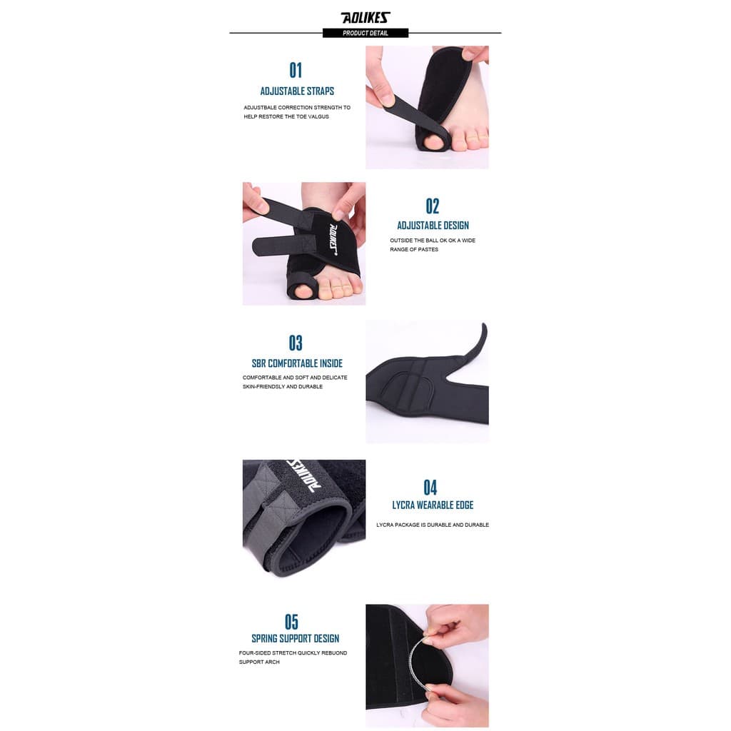 AOLIKES 1051 Toe Correction Thumb Big Bone Toe Corrector Bunion Aid Pelindung Jari Kaki Jempol