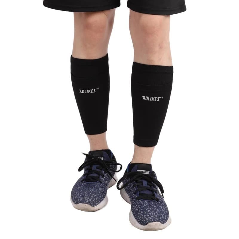 Shin Guard Sleeve AOLIKES 7968 Pelindung Tulang Kering Olahraga Sarung Dekker Deker Betis — gambar 2