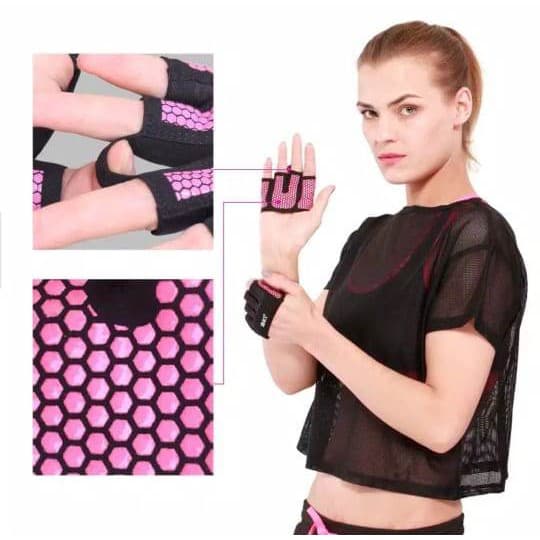 AOLIKES 111 Gloves Sarung Tangan Anti Slip Gym Fitness Wrist Band Support Pelindung Pergelangan Tangan Terkilir