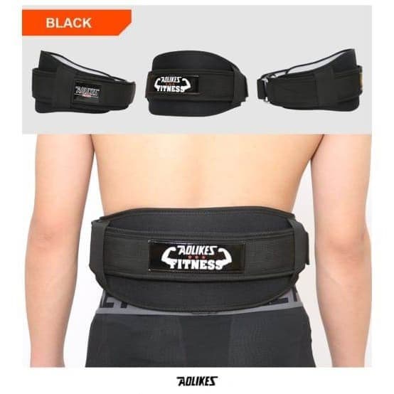 AOLIKES VELCRO BELT SABUK GYM PRONG LOWER BACK SUPPORT FITNESS WAIST SUPPORT - 7983