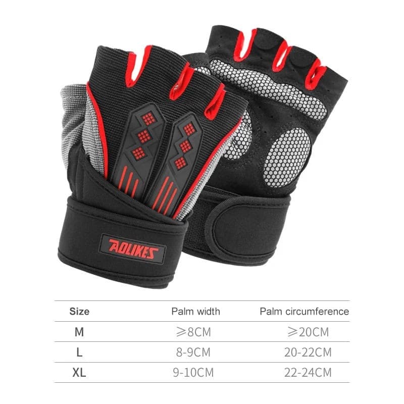 AOLIKES 115 Hand Wrap Strap Weight Lifting Wristband Sarung Tangan Angkat Besi Dumble Barbel Motor Pelindung Pergelangan Tangan Terkilir