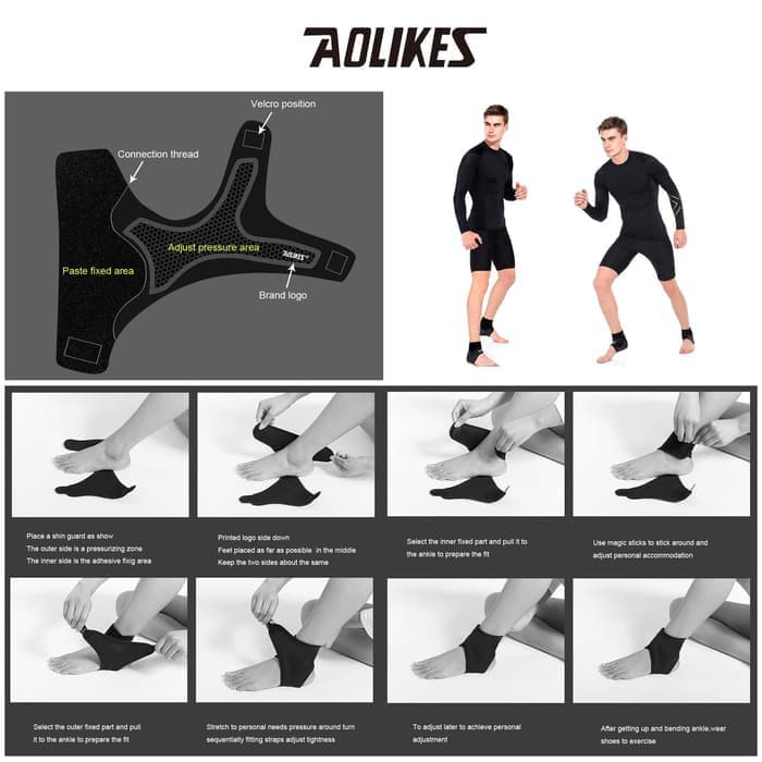 AOLIKES 7130 Ankle Support Protector Elastic - Pelindung Kaki Gym Fitness