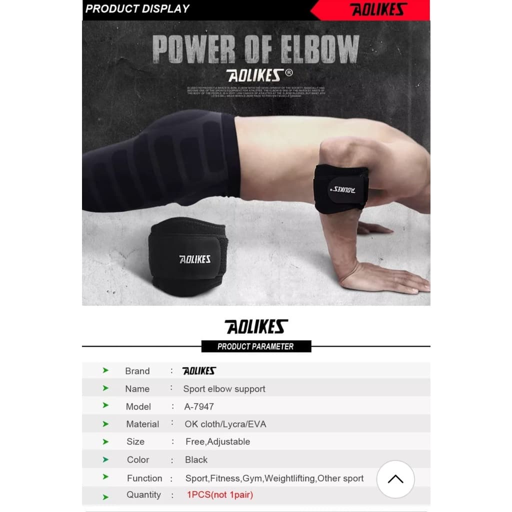 AOLIKES 7947 Elbow Slevee Support Wrap Wrist Pad Deker Siku Tangan