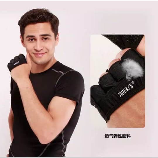 AOLIKES 111 Gloves Sarung Tangan Anti Slip Gym Fitness Wrist Band Support Pelindung Pergelangan Tangan Terkilir
