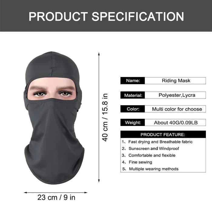 PREMIUM 011 Masker Motor - Masker Full Face - Masker Ninja - Balaclava Sarung Kepala Helm