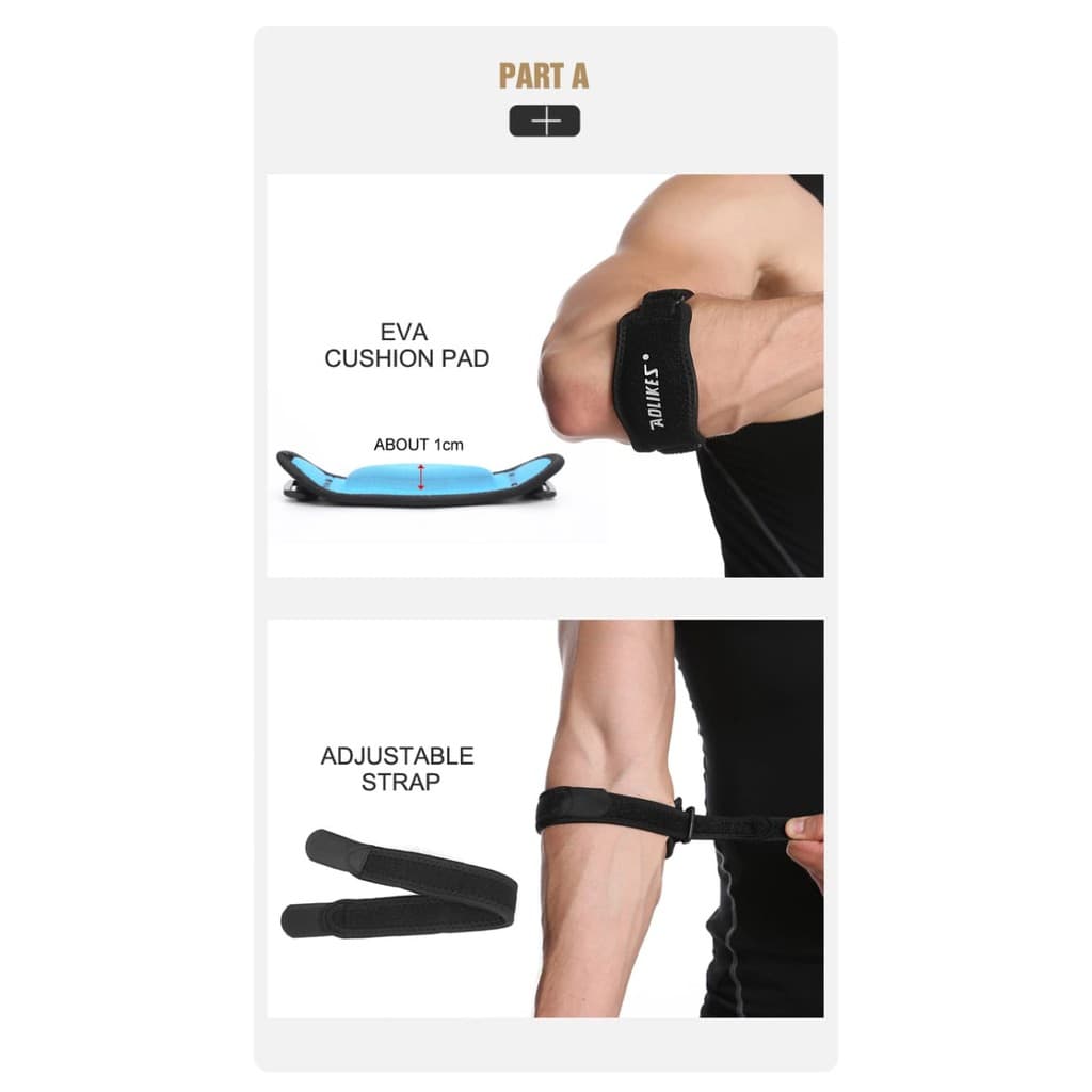 AOLIKES 7949 Elbow Pad Support Straps - Pelindung Siku Wrap Sleeve Gym Fitness