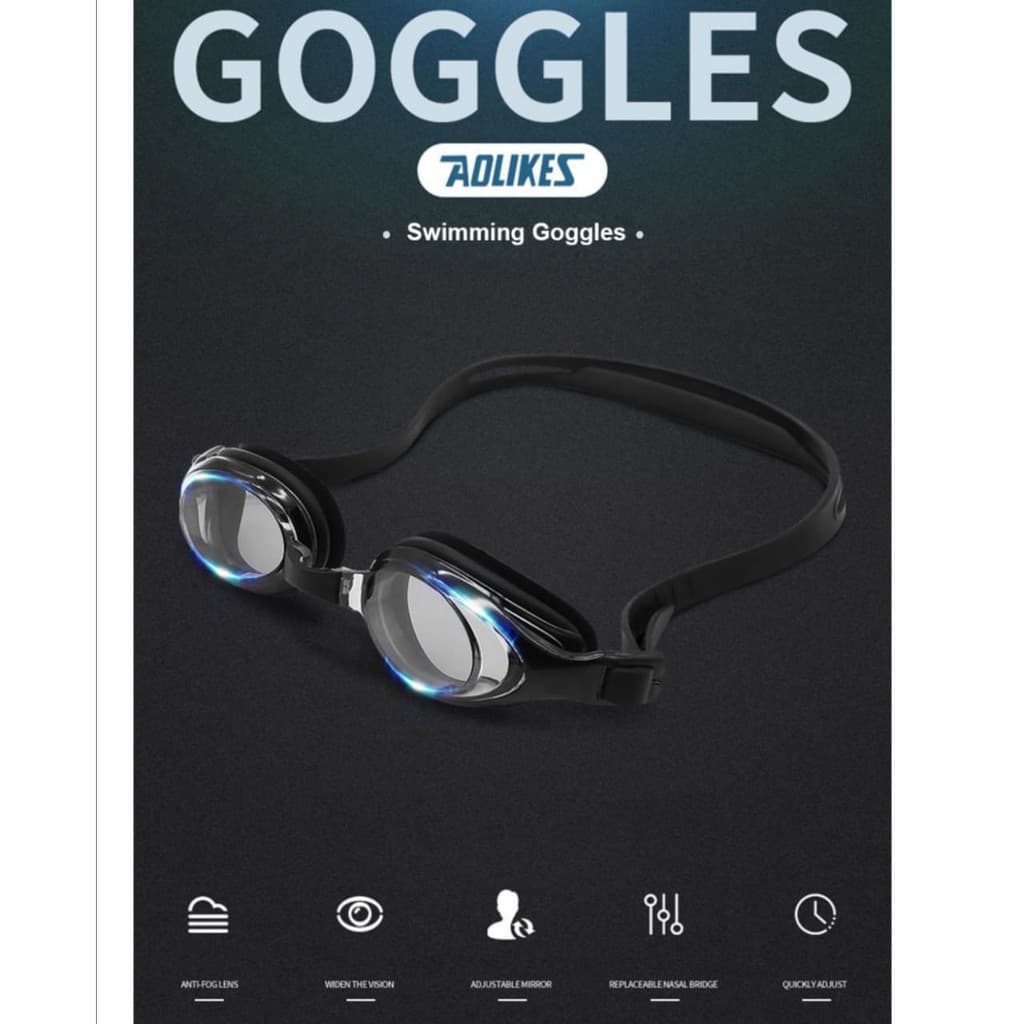 AOLIKES 5005 - Kacamata Renang Anti Fog dan UV Protection