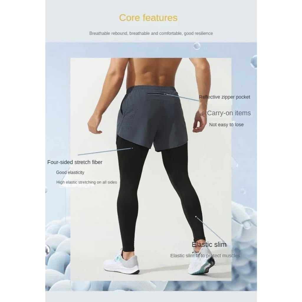 DK11 Celana Panjang Olahraga Pria Lari Gym Fitness Training - Celana Panjang Legging Running Sport Pria