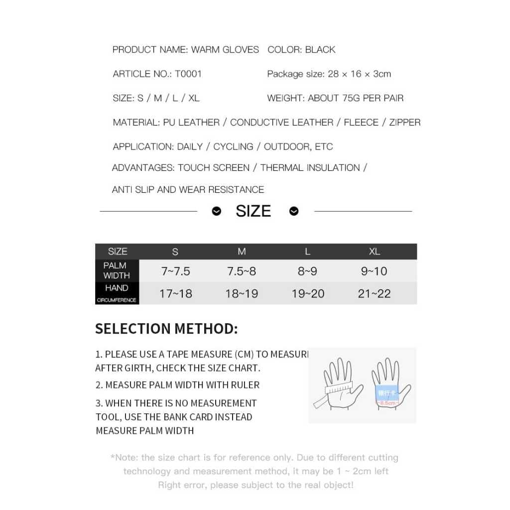 VILICO Sarung Tangan Motor Sepeda Touch Screen Waterproof Gloves