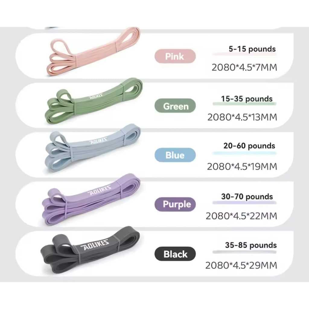 Resistance Band Pull Up Kaki Gym Fitnes Tali Karet Elastis Workout Fitness Yoga Pilates AOLIKES 3612