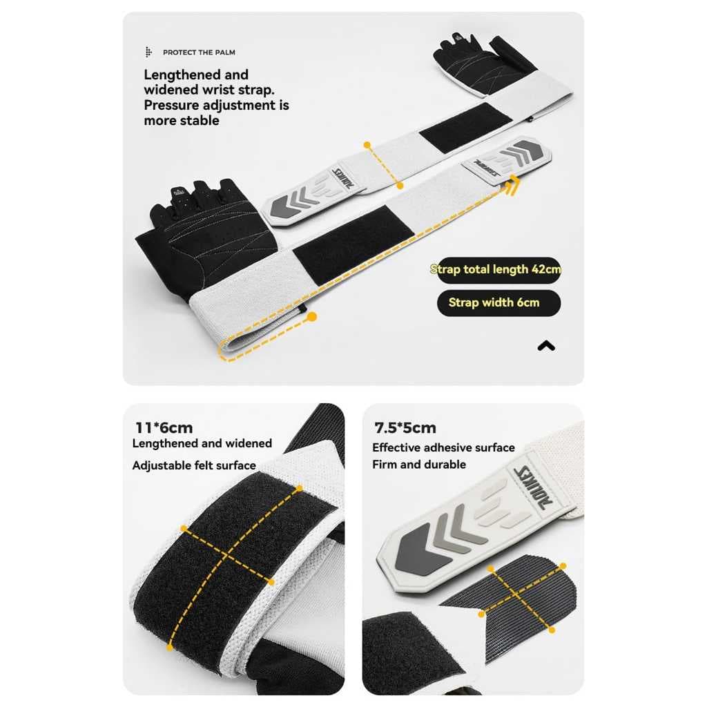 Sarung Tangan Gym Fitness Wrist Strap Band - Gloves Fitness Half Finger Anti Slip AOLIKES 123