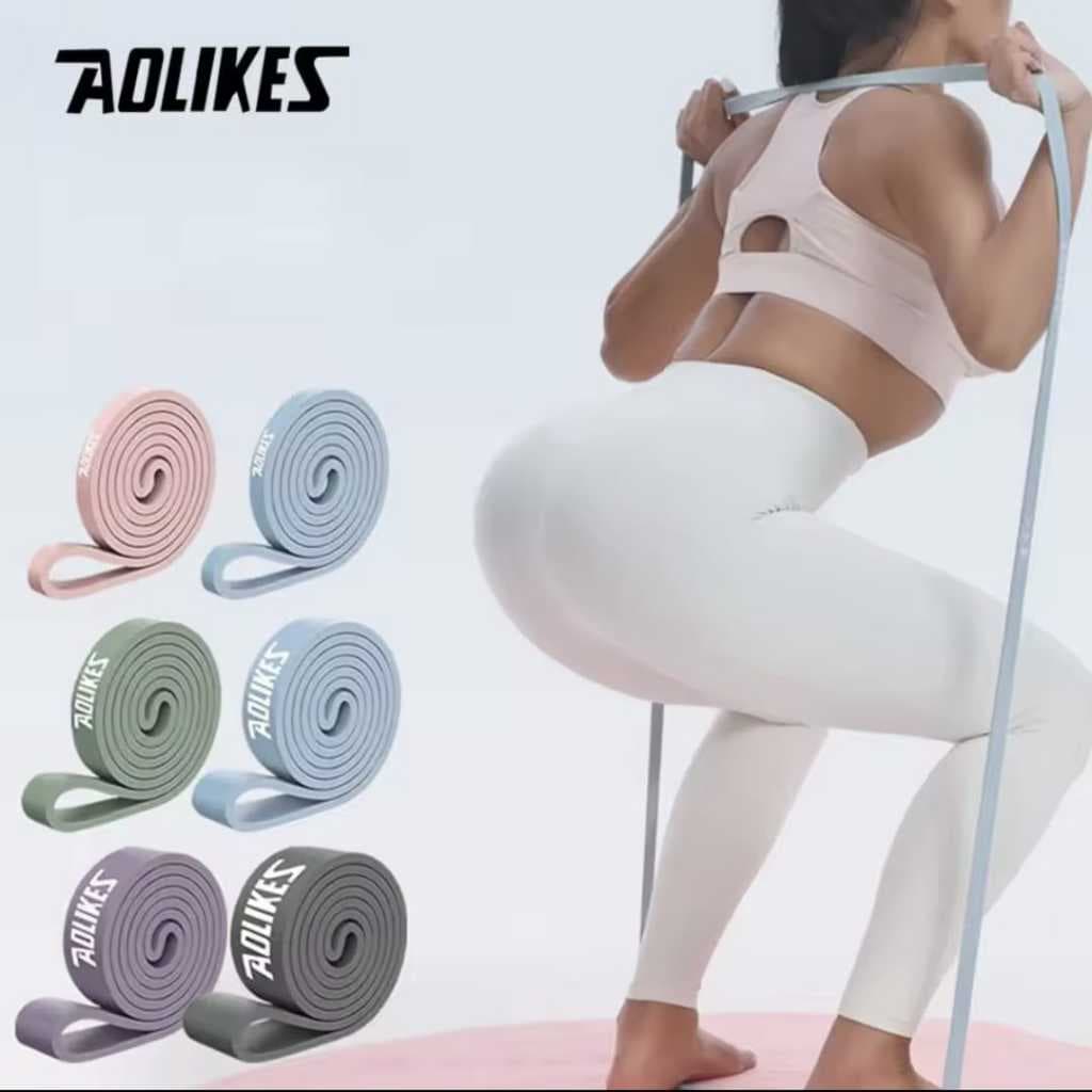 Resistance Band Pull Up Kaki Gym Fitnes Tali Karet Elastis Workout Fitness Yoga Pilates AOLIKES 3612