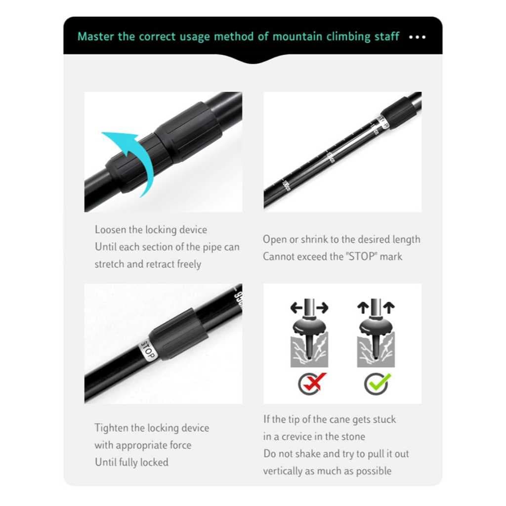 AOLIKES 3401 Trekking Pole - Tongkat Gunung - Tongkat Hiking - Tracking Pole 110 cm