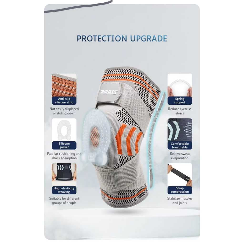 AOLIKES 7731 Knee Support Knee Pad Pelindung Lutut Deker Dekker Lutut Futsal Lari Gym Fitness