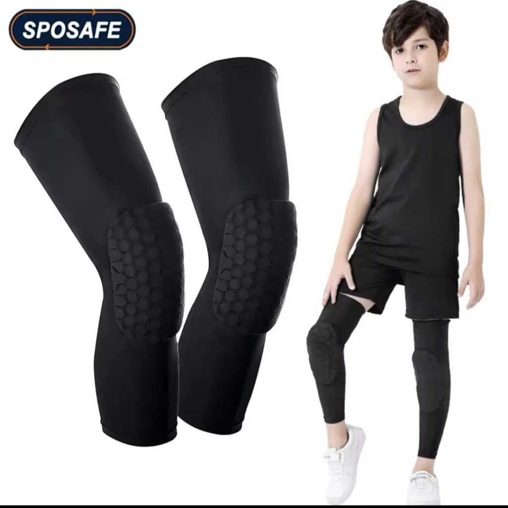 Leg Sleeve Basket Kids Bantalan Pelindung Lutut Olahraga Basket Anak Deker Lutut Anak Support Play Sport Basketball