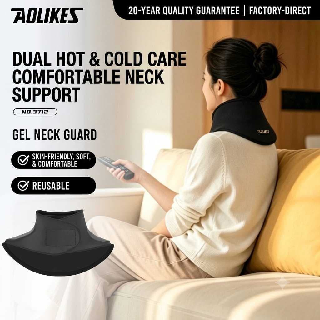 AOLIKES 3712 Penyangga Leher Neck Brace Support Gel Pad Gel Ice Pack Hot Kompres Cedera Otot Keseleo Terkilir