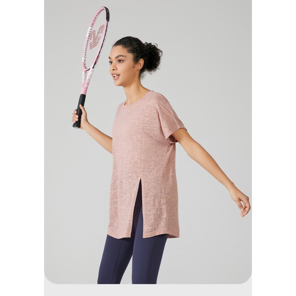 LQ62 Baju Kaos Sport Wanita Gym Fitness Yoga Senam Jogging Lari Running Tenis Padel Golf - Kaos Sport Oversize Wanita