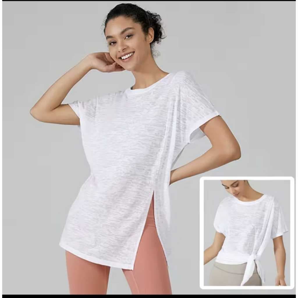 LQ62 Baju Kaos Sport Wanita Gym Fitness Yoga Senam Jogging Lari Running Tenis Padel Golf - Kaos Sport Oversize Wanita