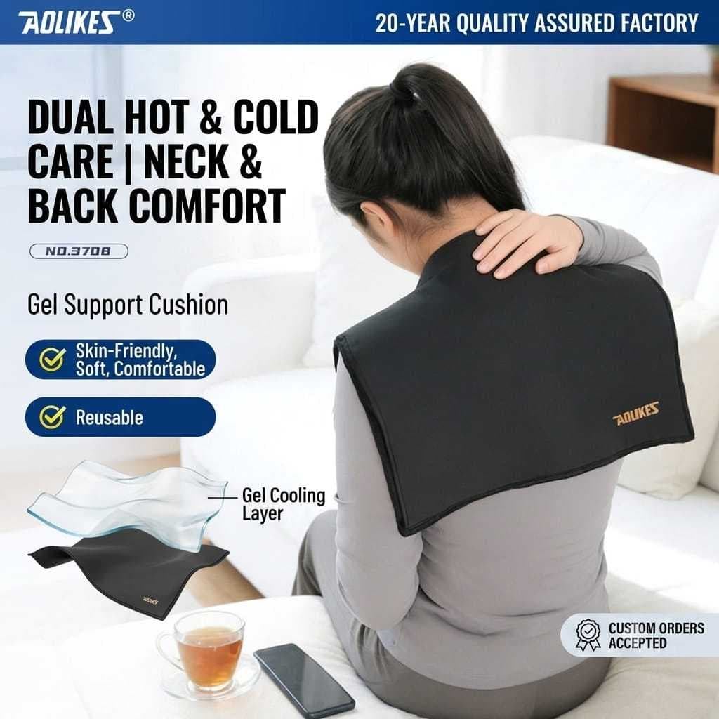 AOLIKES 3708 Penyangga Leher Bahu Punggung Pinggang Bantal Gel Pad Gel Ice Pack Hot Kompres Cedera Otot Keseleo Terkilir