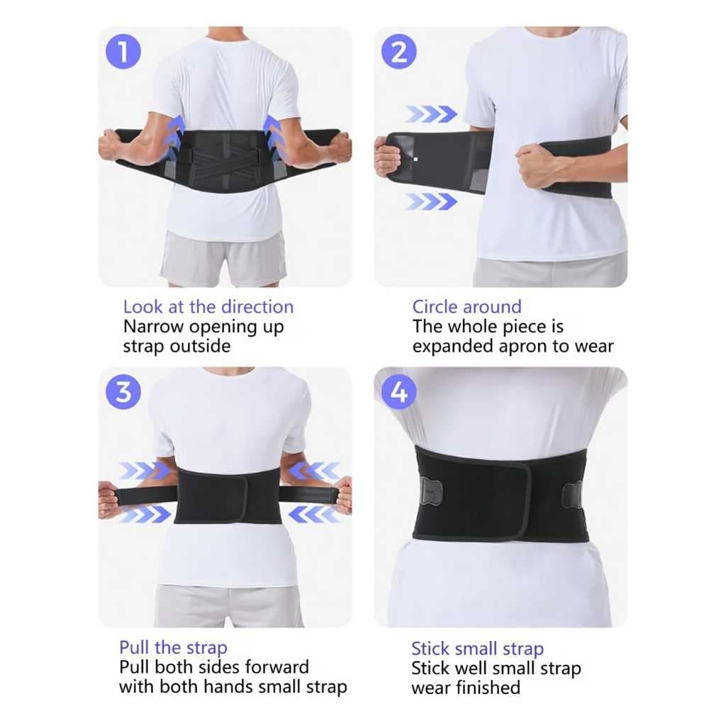 AOLIKES 7898 Sabuk Fitness Gym Weightlifting Belt Back Support Korset Lumbar Penyangga Tulang Belakang Pinggang — gambar 3