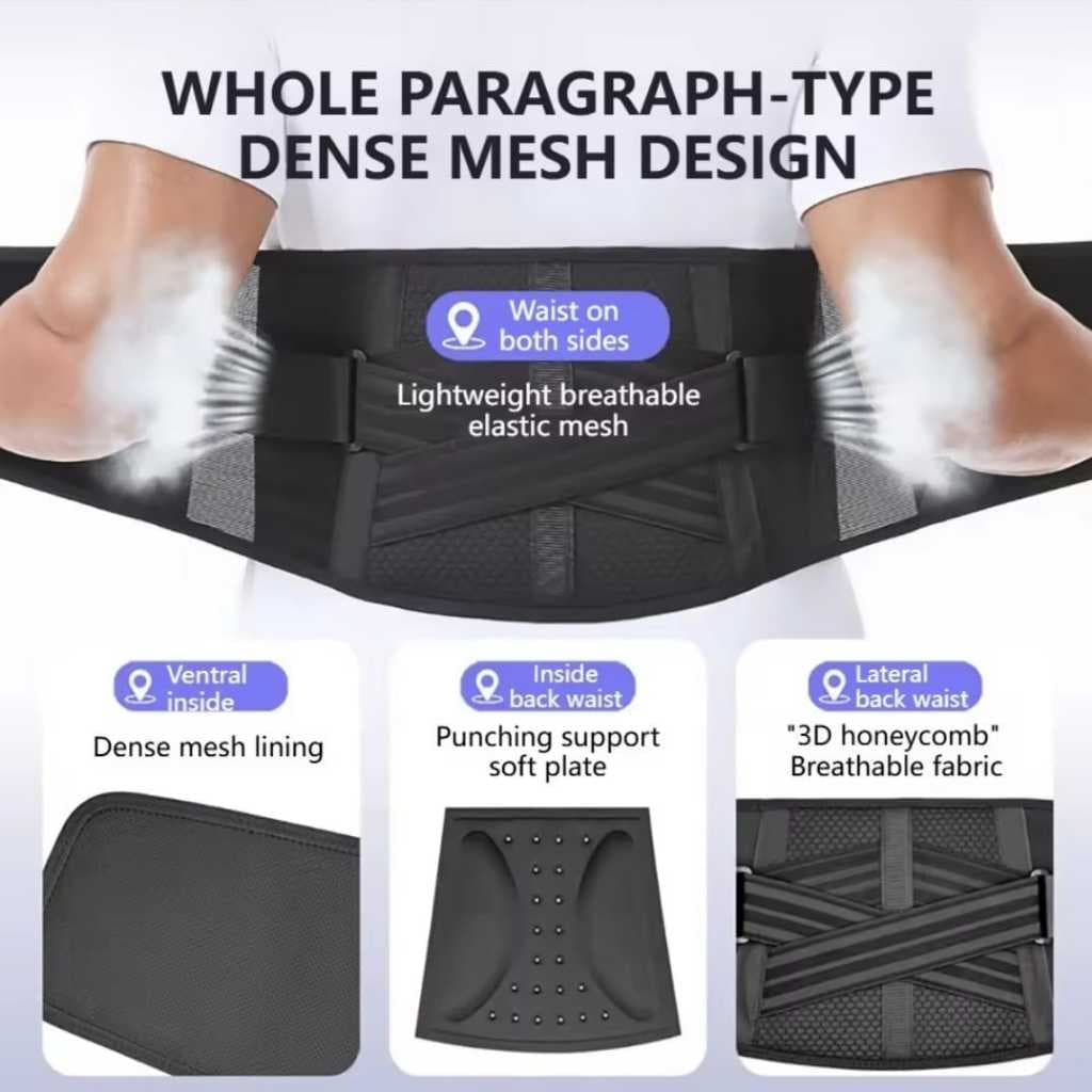 AOLIKES 7898 Sabuk Fitness Gym Weightlifting Belt Back Support Korset Lumbar Penyangga Tulang Belakang Pinggang — gambar 5