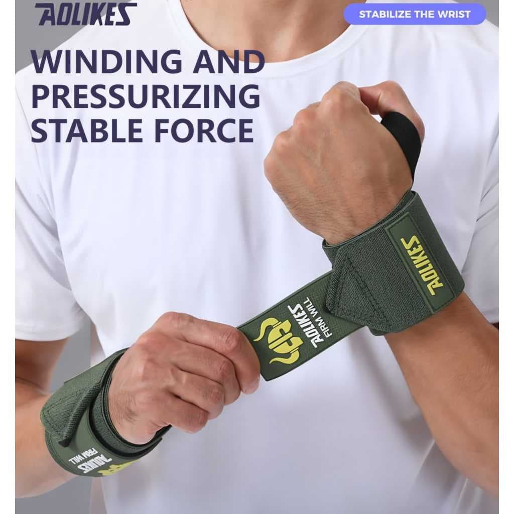 AOLIKES 1532 Wrist Wrap Band Support Pelindung Pergelangan Tangan Gym Fitness Weight Lifting Strap Anti Cedera — gambar 8
