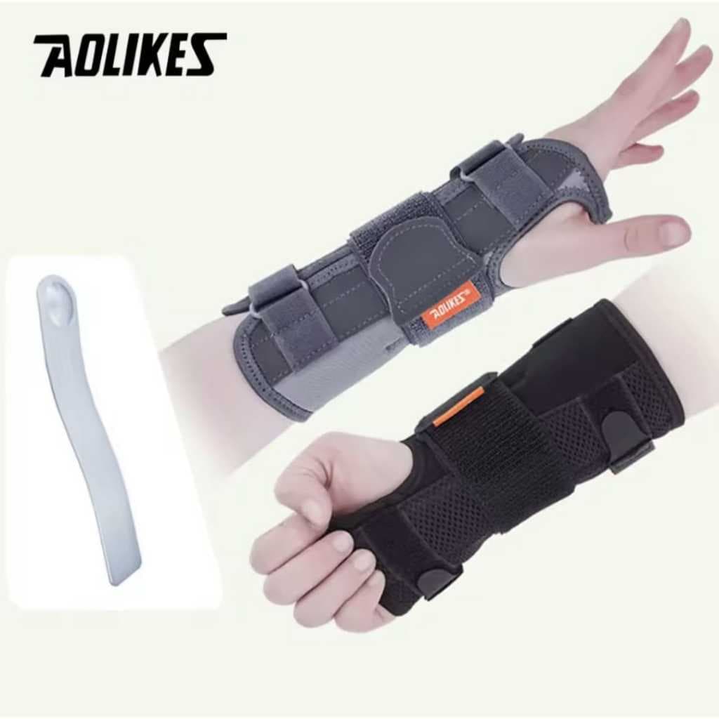 AOLIKES 1684 Wrist Splint Brace Support Splint Carpal Tunnel CTS - Deker Penyangga Pergelangan Tangan Aluminium Support Nyeri Sendi & Keseleo — gambar 6
