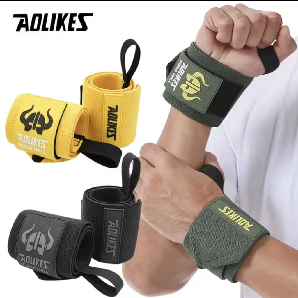 AOLIKES 1532 Wrist Wrap Band Support Pelindung Pergelangan Tangan Gym Fitness Weight Lifting Strap Anti Cedera