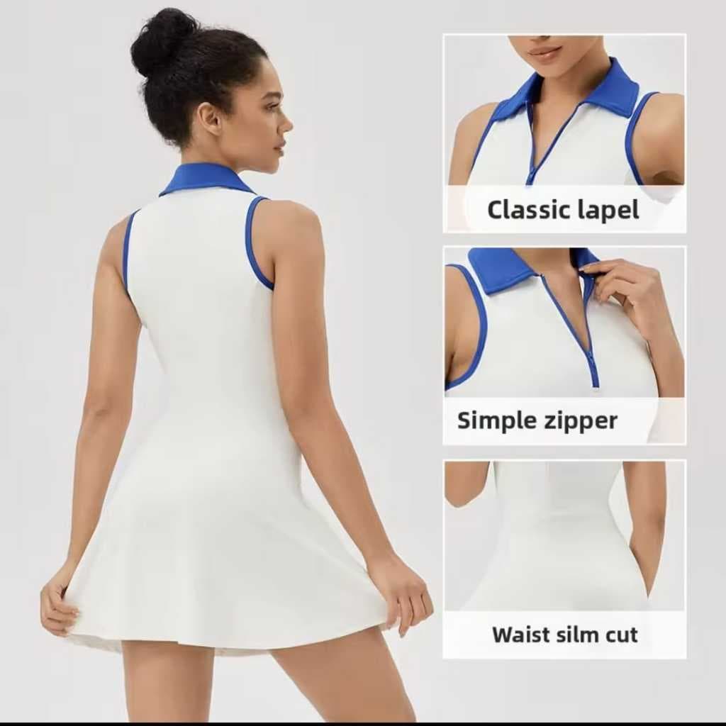 Baju Setelan Wanita Olahraga Tenis Padel Golf SET08 - Dress Sport Korea Terusan Olahraga Wanita