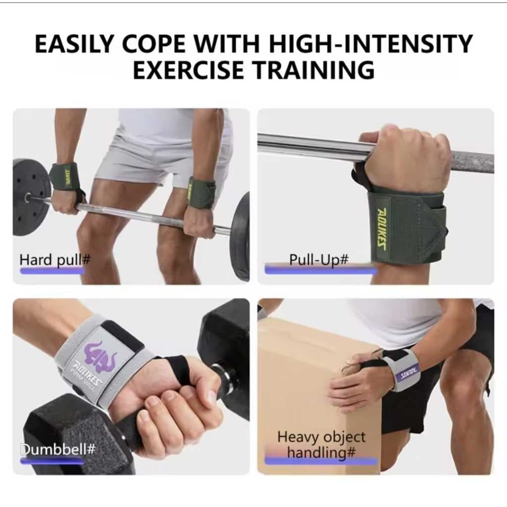 AOLIKES 1532 Wrist Wrap Band Support Pelindung Pergelangan Tangan Gym Fitness Weight Lifting Strap Anti Cedera — gambar 7