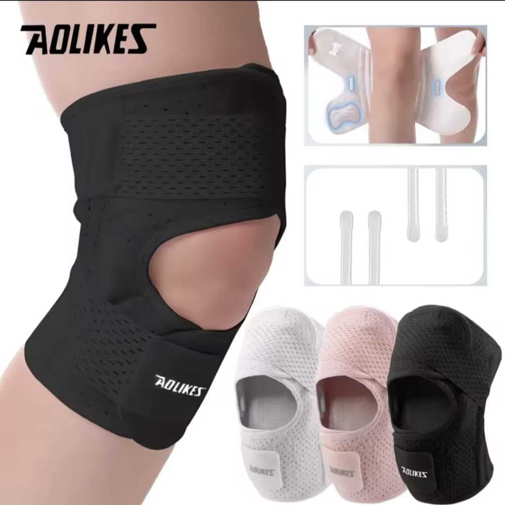 AOLIKES 7600 AOLIKES Deker Pelindung Lutut Olahraga Knee Support Pad - Penyangga Lutut Gym Lari Basket Tenis Padel Anti Cedera