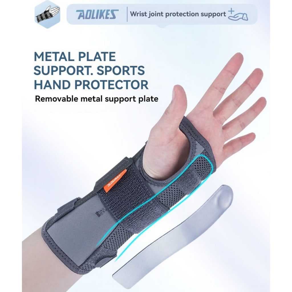 AOLIKES 1684 Wrist Splint Brace Support Splint Carpal Tunnel CTS - Deker Penyangga Pergelangan Tangan Aluminium Support Nyeri Sendi & Keseleo
