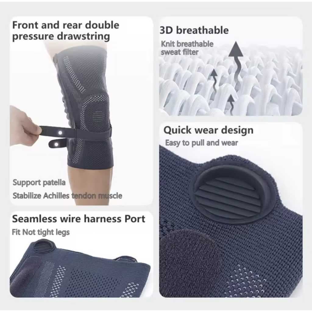 AOLIKES 8603 Deker Pelindung Lutut Knee Support Pad Penyangga Lutut Lari Gym Fitnes Padel Tenis — gambar 3