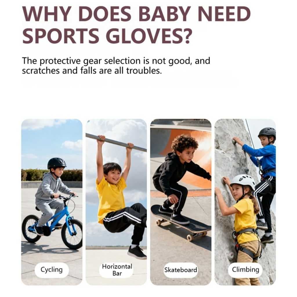 AOLIKES 125 Sarung Tangan Olahraga Sepeda Anak Kids Sports Gloves Anti Slip Half Finger Pelindung Tangan — gambar 8