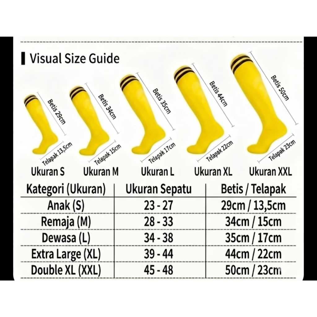 Kaos Kaki Sepak Bola Futsal Panjang Olahraga Anak Dewasa Anti Slip - Sport Socks Kaos Kaki Selutut