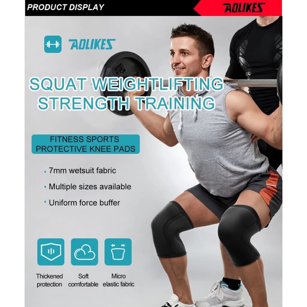 AOLIKES 7904 Knee Support Pelindung Lutut Knee Pad Dekker Deker Run Gym Fitness
