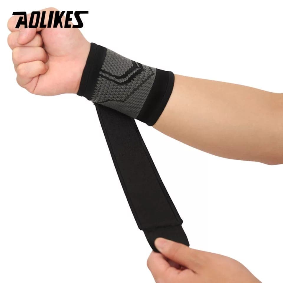 AOLIKES 7537 Wrist Wrap Support Band Pergelangan Tangan Hand Wrap Gym Fitness Lari Pelindung Pergelangan Tangan — gambar 4