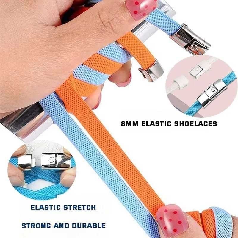Tali Sepatu Tanpa Ikat Tali Sepatu Elastis Karet Model Lock Shoelace Laces